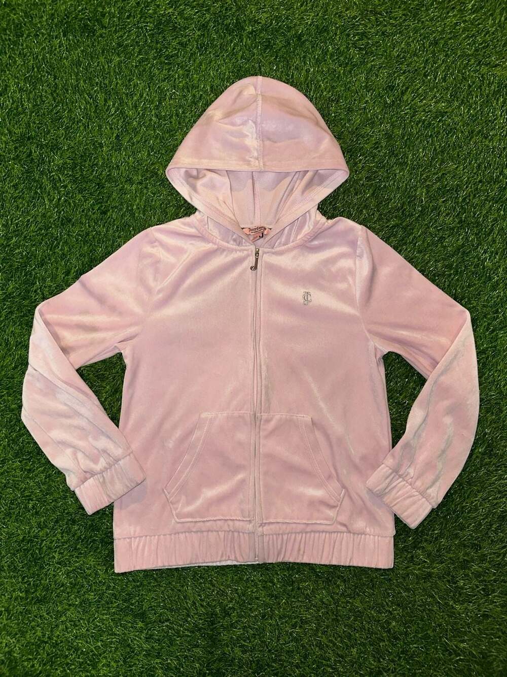 Juicy Couture Velour Zip Hoodie Size L/12-14 Pink